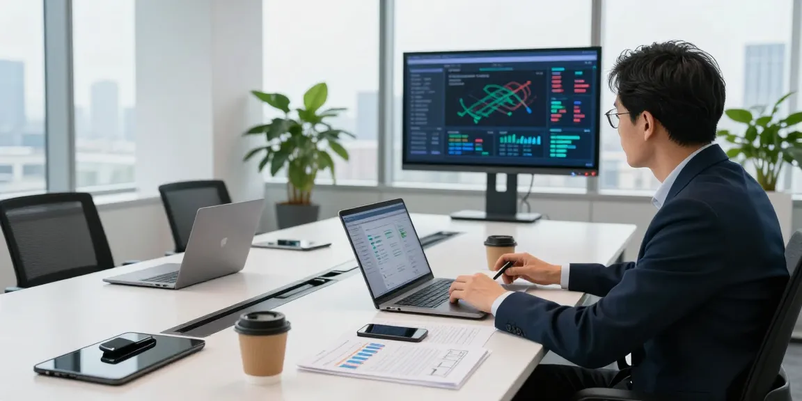 Asset tracing analysis in a corporate office with financial data visualization tools.