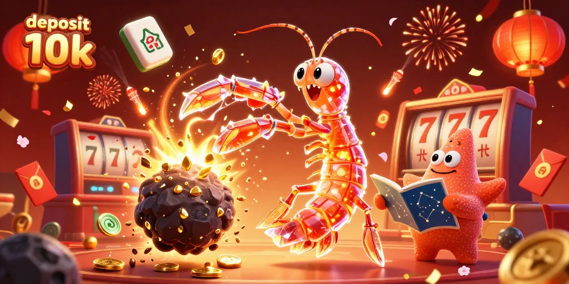 Visualisasi menakjubkan tentang deposit 10k di permainan slot, menampilkan karakter ikonik dalam suasana meriah dengan efek cahaya mewah.