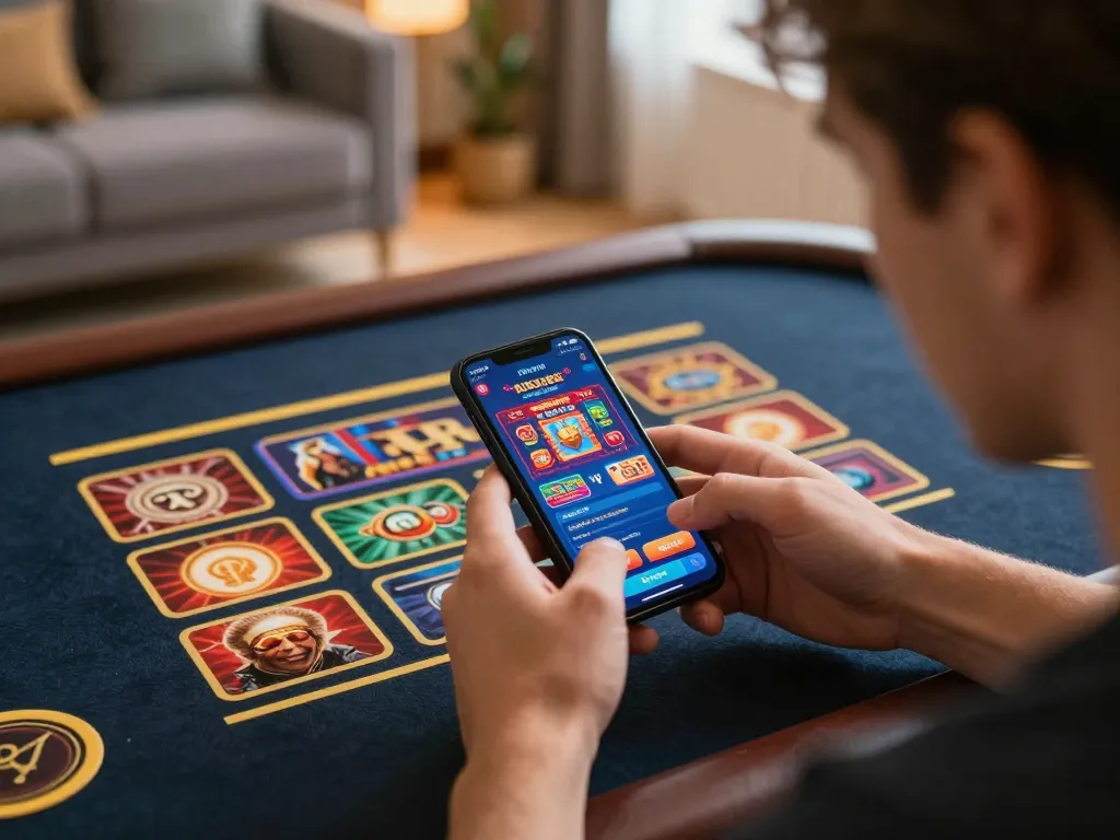 Engaging in gameplay on 888top mobile app, focusing on strategic betting decisions in a cozy setting