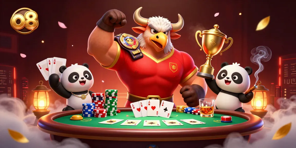 Join the excitement at O8, where players win at poker tables surrounded by vibrant game elements.