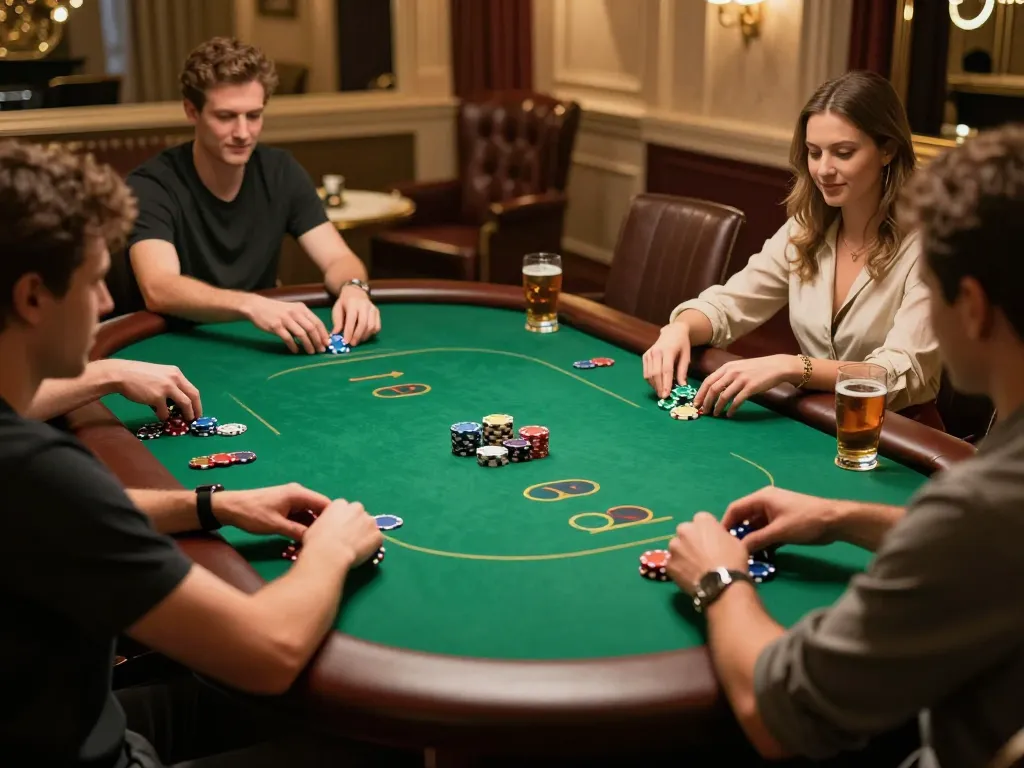 gg88 vip players enjoying a high-stakes poker game in a luxurious VIP room.