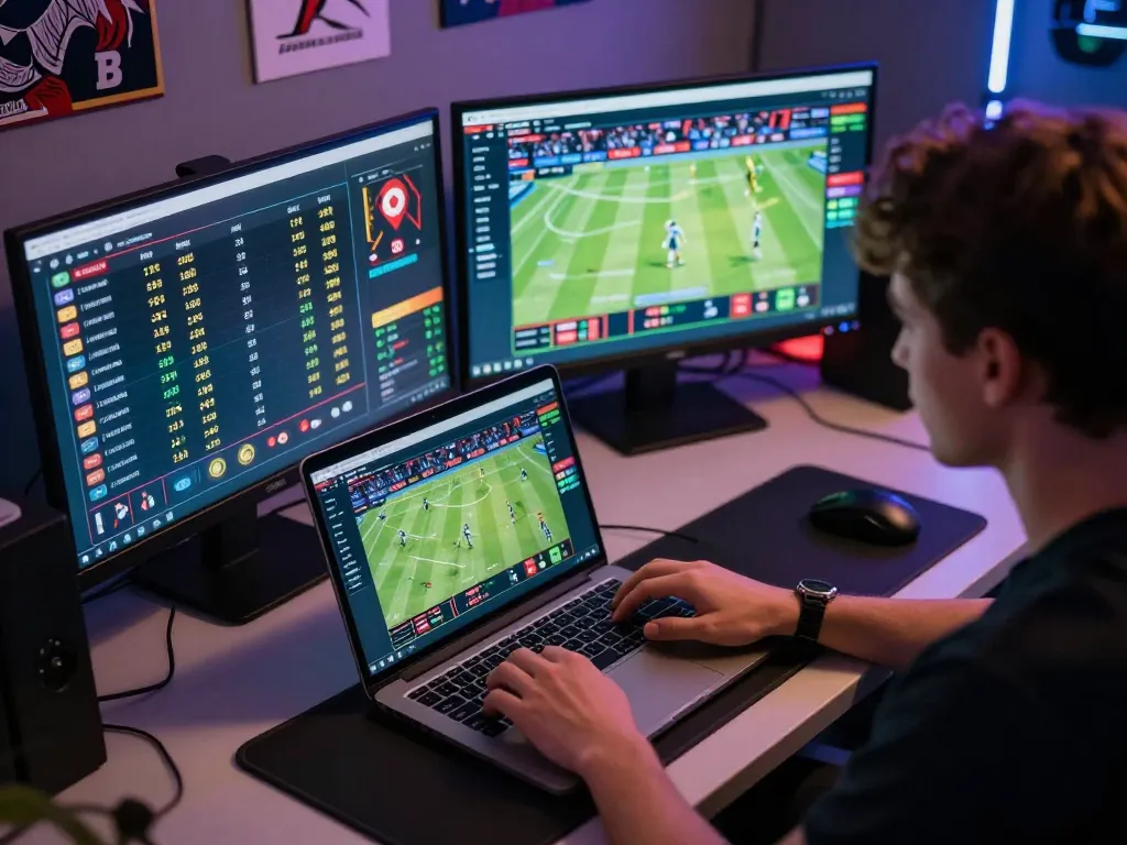 Engaging in link 789bet betting activity with live sports statistics on multiple screens