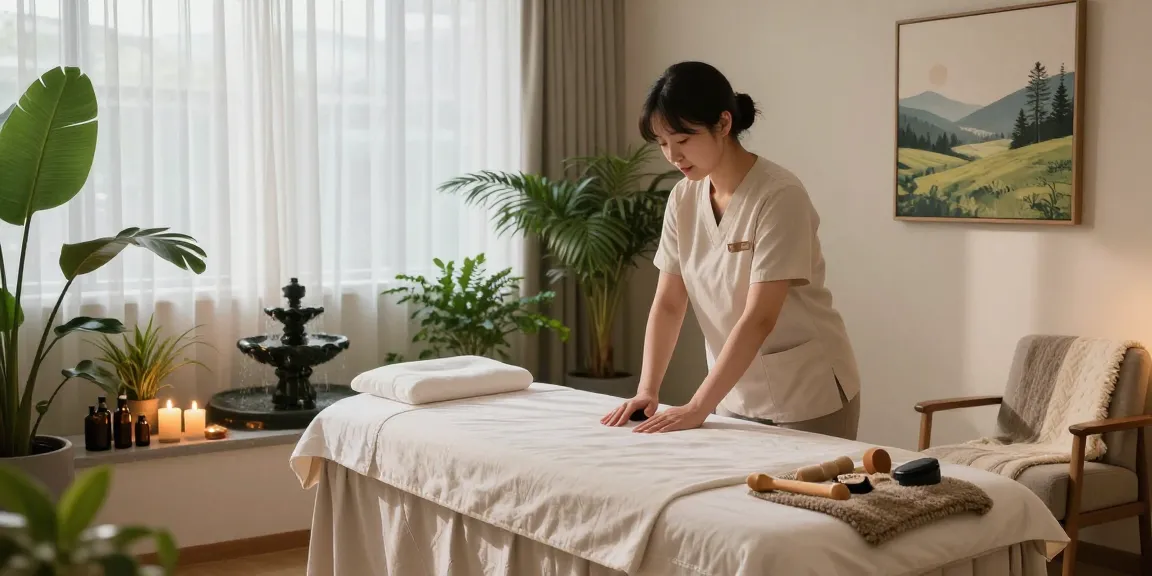 Relaxing 서울출장마사지 therapy room featuring calming elements and professional setting.