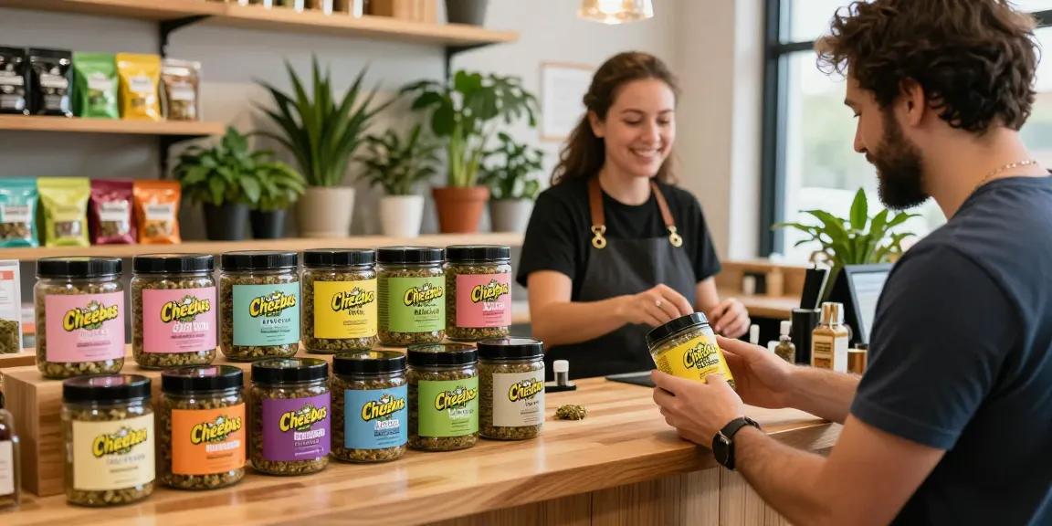 Cheebas hash products displayed in a cozy dispensary with engaging staff.