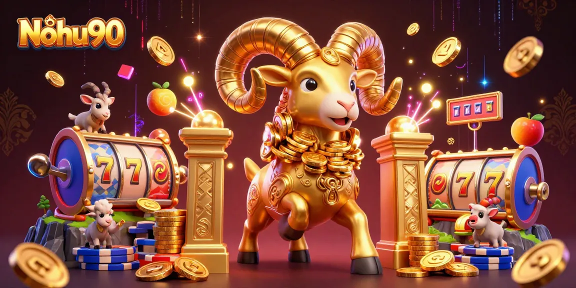 Nohu90’s exciting jackpot adventure featuring vibrant characters and dynamic game elements in a thrilling casino illustration.
