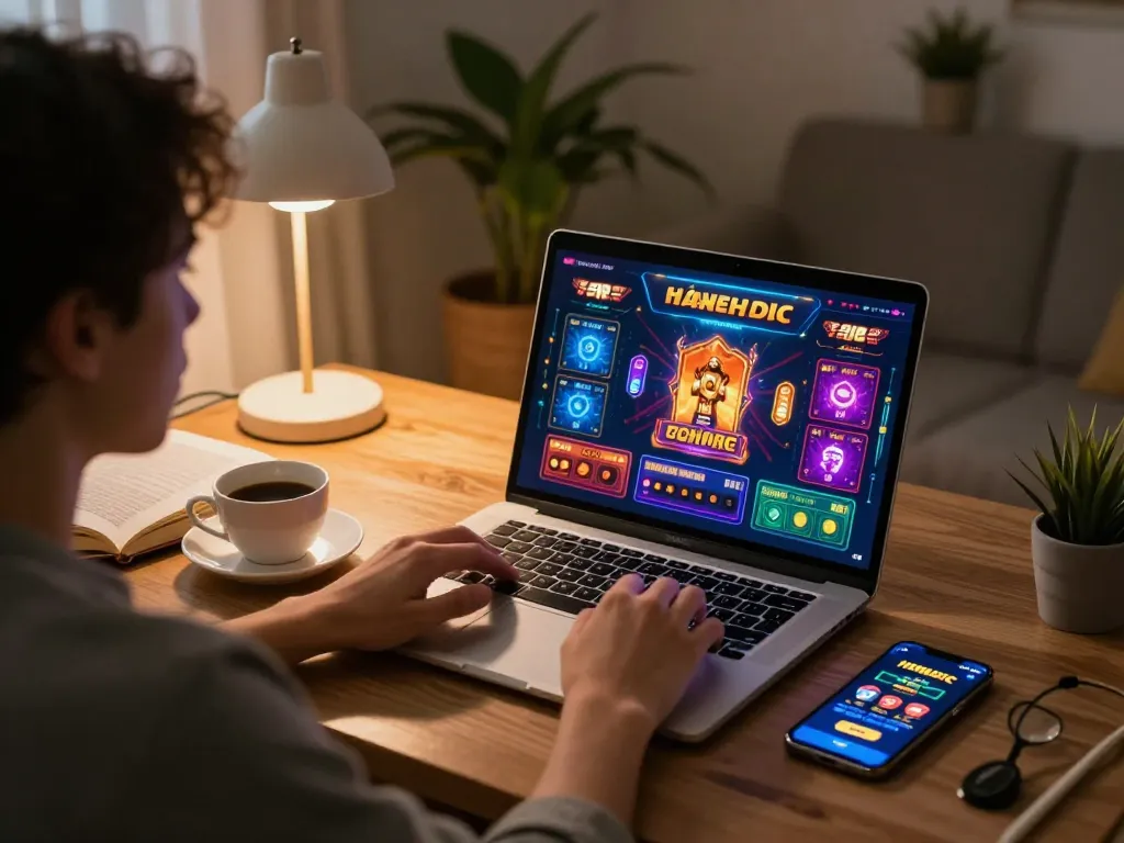 Engaging gameplay on 99win platform with player focused on online betting strategy at home.