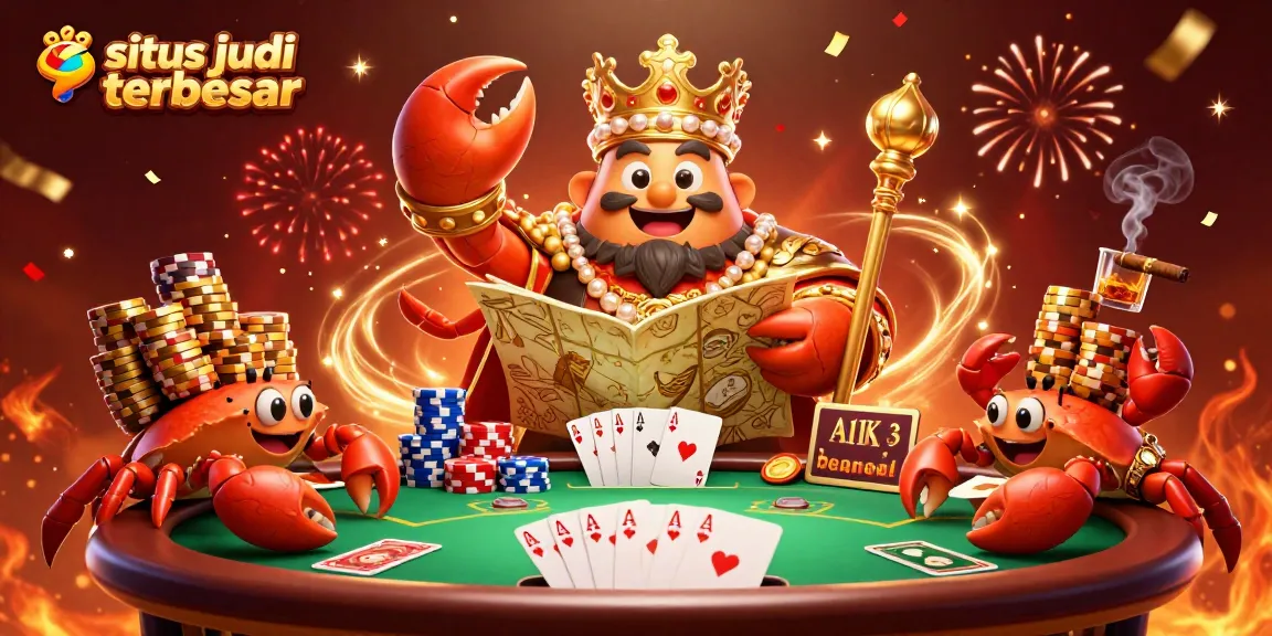 Situs Judi Bola Terbesar showcases legendary crab emperor amidst vibrant betting action.