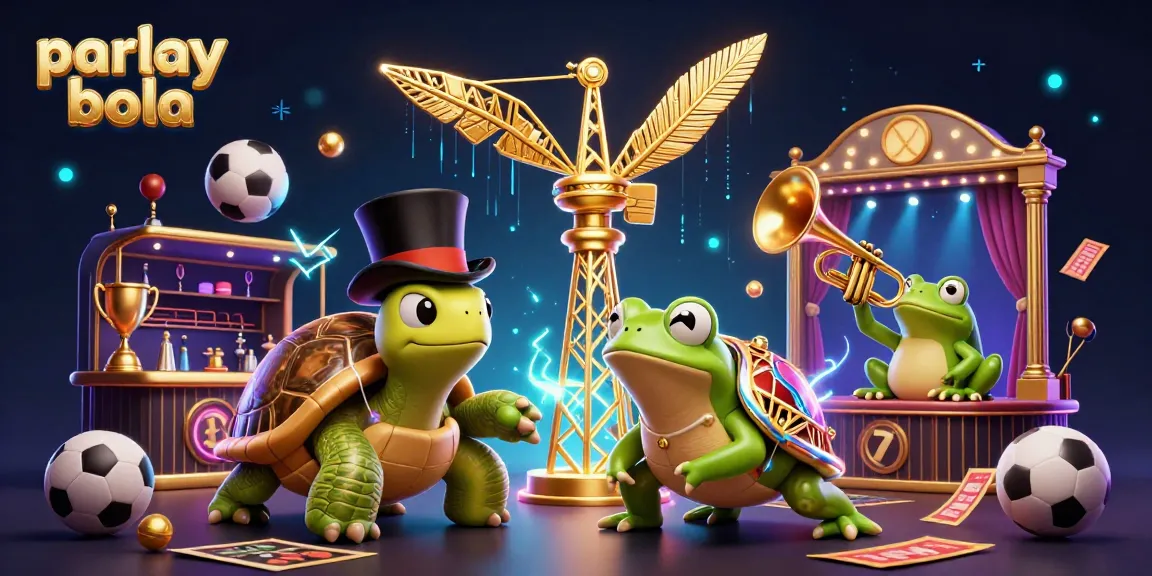 Engage with parlay bola betting strategies featuring vibrant characters at a lively sports scene.
