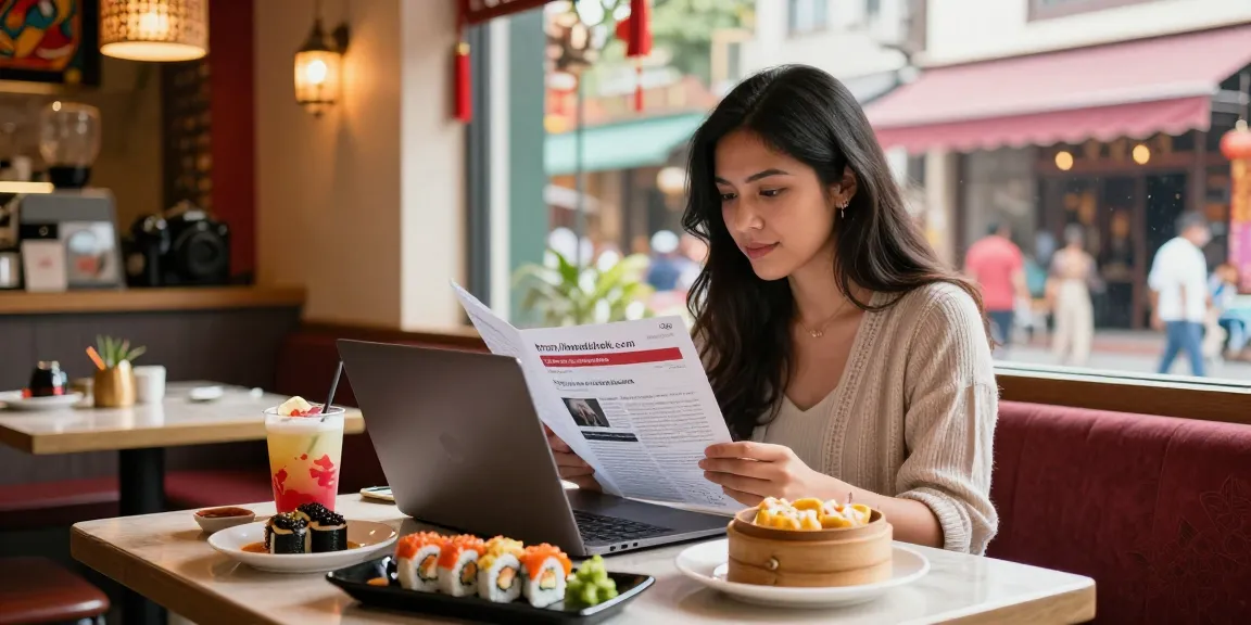 Dive into Asian culture with engaging articles on https://hanadultalk.com, featuring vibrant dishes and a cozy café setting.