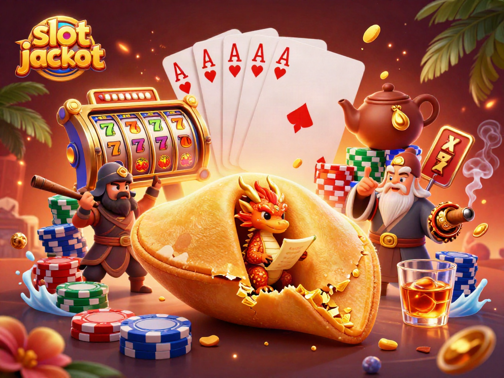 Engage with the thrilling world of slot jackpot as a dragon uncovers fortunes and game elements fly around.