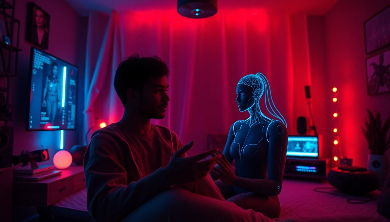 Engaging ai porn chat with a captivating AI character in a cozy digital space
