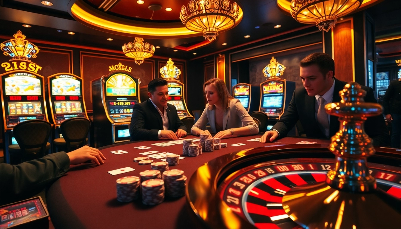 Engaging poker scene at mg188s.com casino with players, chips, and vibrant lighting.