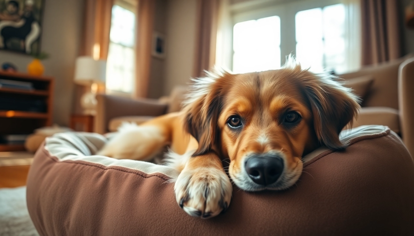 Display of a relaxed dog enjoying the benefits of CBD Oil For Dog, showcasing wellness and tranquility.