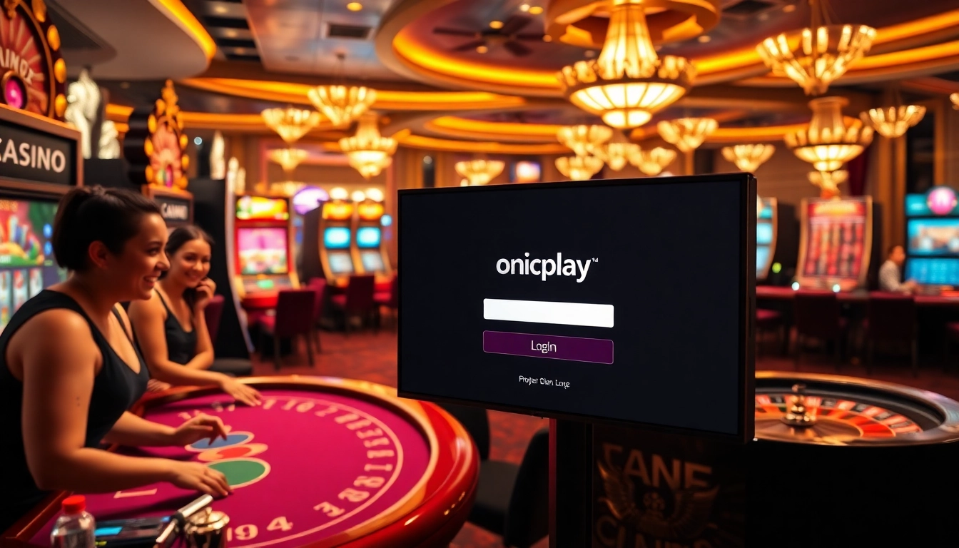 Experience exciting gameplay with the onicplay login at a vibrant online casino filled with slot machines.