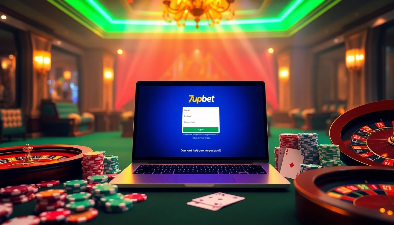 Engage with the thrilling 7upbet login experience alongside vibrant casino elements.