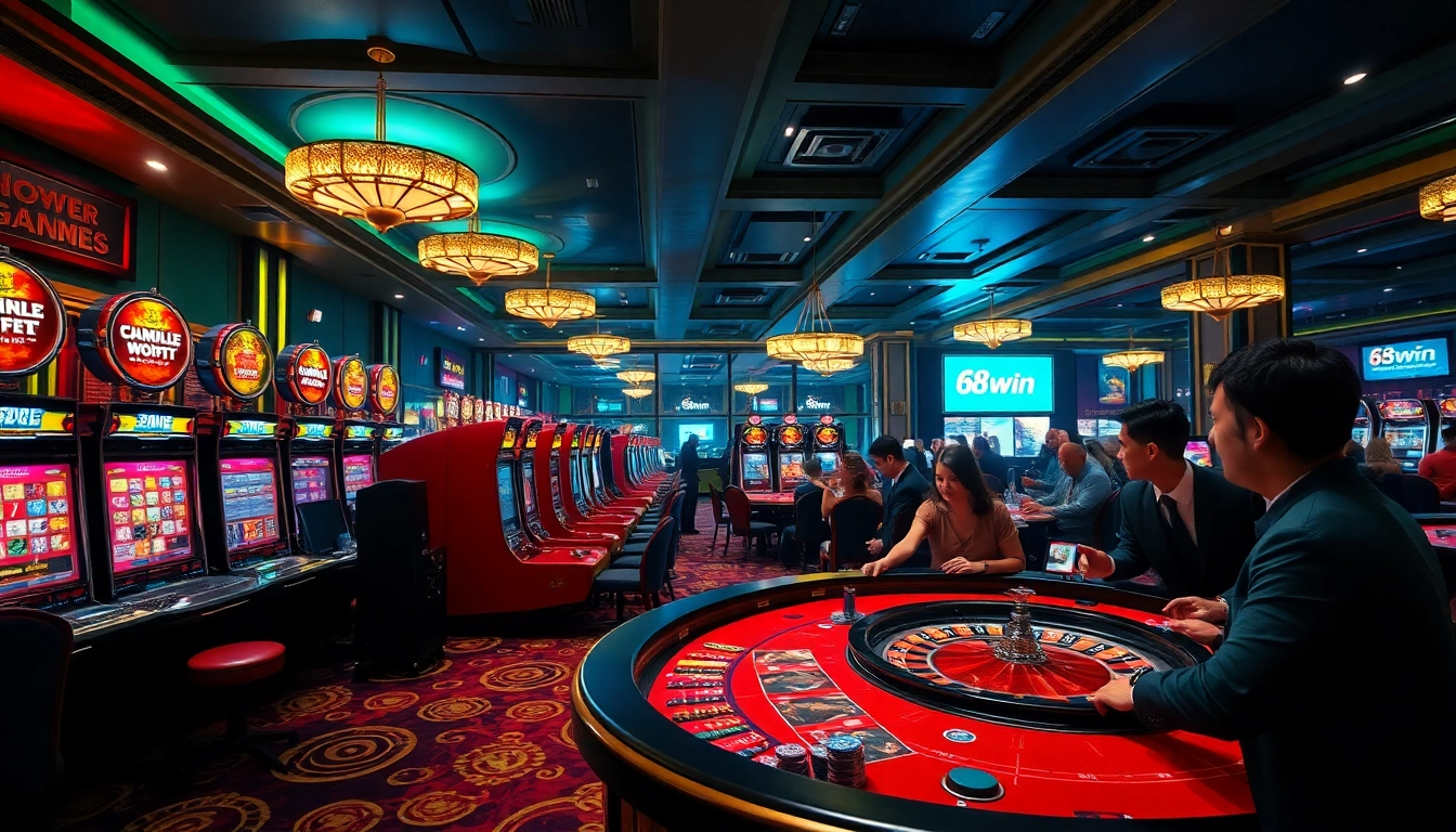 Experience the thrill of winning at 68win with colorful chips and vibrant casino games.